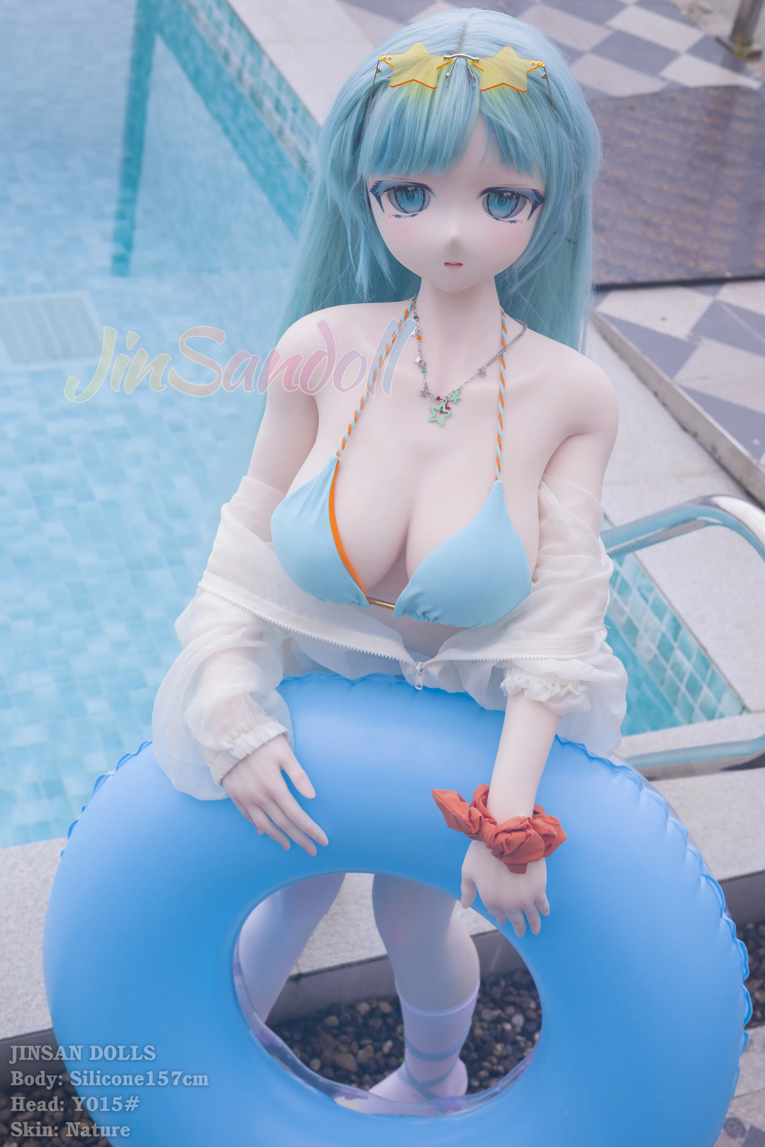 157cm (5ft2) E-Cup Patung Cinta Anime Hidup Silikon Patung Seks Kepala #Y015